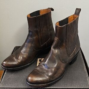 Frye Women's Dark Brown Leather Chelsea Ankle Boots